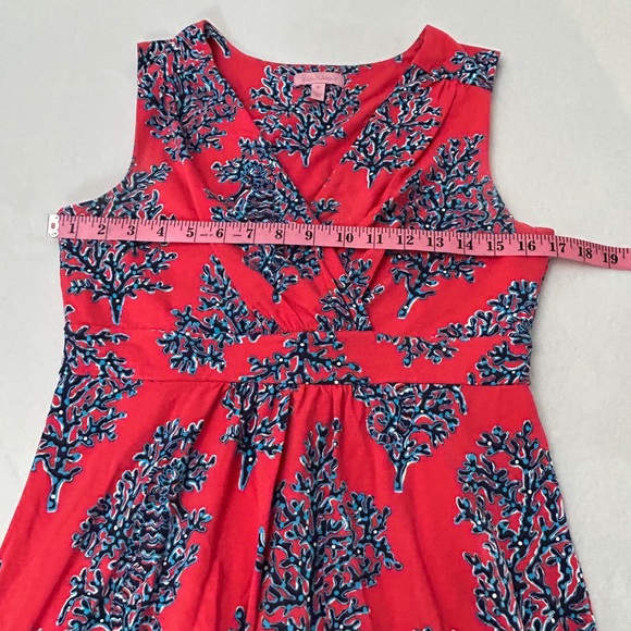 Lilly Pulitzer Jia Seashell Coral Print Stretch Jersey Dress Size M - Picture 6 of 11
